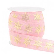 Elastisches Band 15mm snowflake Light pink